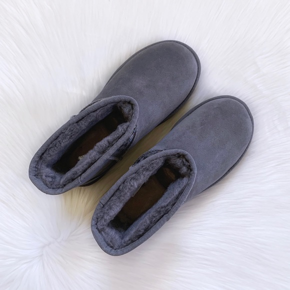 UGG Classic Mini Stud II Charcoal Boots - Picture 4 of 9